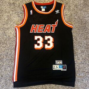 Vintage Alonzo Mourning Miami Heat Black Jersey Size Large